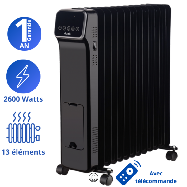 Daiko - Chauffage 13 éléments - Affichage LED - Télécommande