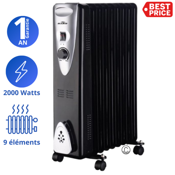 Daiko - Chauffage 9 éléments - 3 réglages