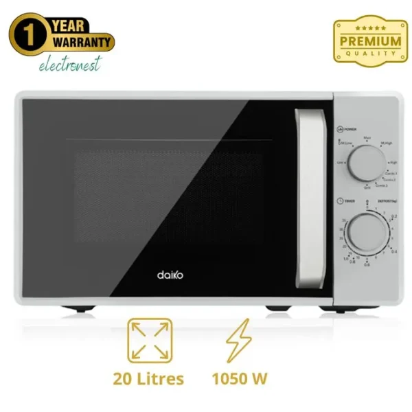 Daiko Micro ondes et grill , 20L Silver, 1050W, 5 niveaux de puissance