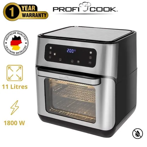 Proficook Friteuse sans Huile - 11 Litres - 9 programmes - Ecran LED - 1500W - Germany