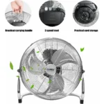 Flaider Ventilateur posable sur pied - 18'' - 3 vitesses - 240W - INOX – Image 2