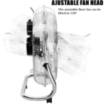 Flaider Ventilateur posable sur pied - 18'' - 3 vitesses - 240W - INOX – Image 5