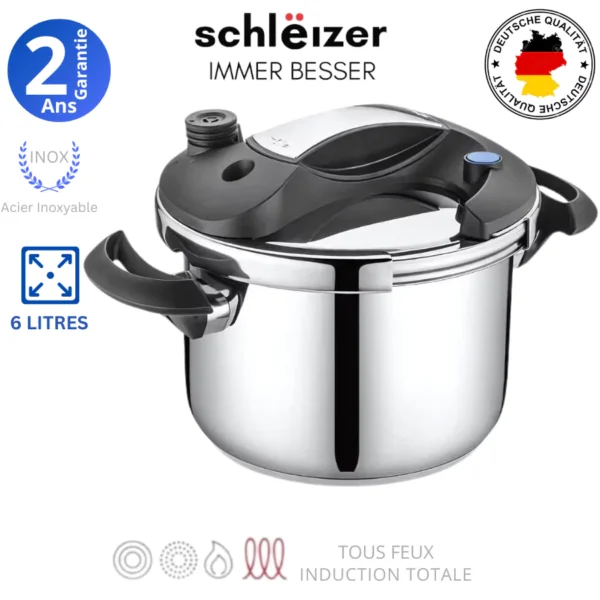 Schlëizer Cocotte Minute - Autocuiseur À Pression - Smartlock 6L