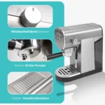 PROFICOOK Machine à Café et Cappuccino INOX 20 BARS - Deutsch – Image 3