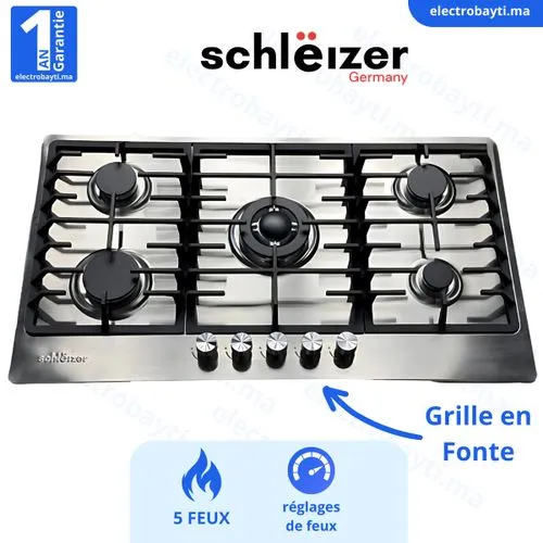 Plaque Schlëizer encastrable 5 Feux SLZ-5S909