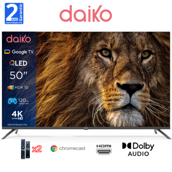 Daiko - 50' QLED Google TV - 4K UHD - HDR+ - Dolby Audio