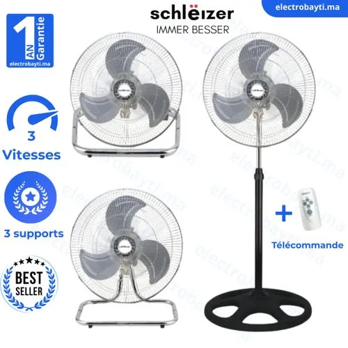 Schlëizer Ventilateur 3 EN 1 Avac Télécommande