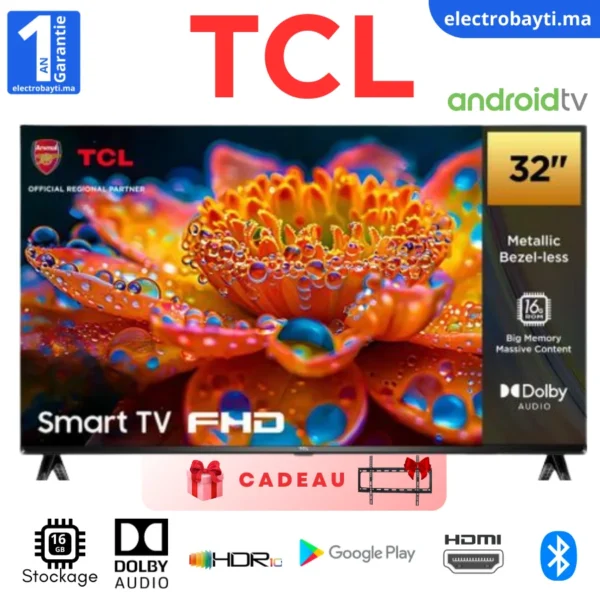 TCL- 32” Google TV – UHD, HDR10, Dolby Audio - 32S5400