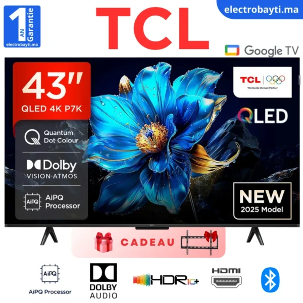 TCL - 43P7K - 43" GoogleTv - QLED 4K UHD - HDR10+ ,Dolby Vision