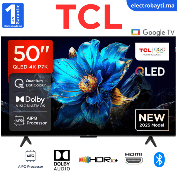 TCL - 50P7K - 50" GoogleTv - QLED 4K UHD - HDR10+ ,Dolby Vision