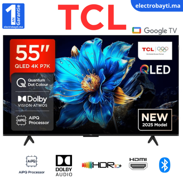 TCL - 55P7K - 55" GoogleTv - QLED 4K UHD - HDR10+ ,Dolby Vision