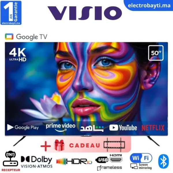 Visio - 50'' Smart TV -Google Tv - UHD 4K - Dolby Vision + Support Mural - 50WG9522KG