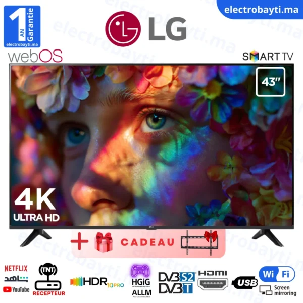 LG -  43" SMART TV WEB OS -  4K UHD - AI ThinQ, α5 Gen7 Processor - FILMMAKER Mode - 43UT73006LA