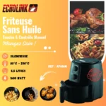 Echolink - Friteuse sans Huile - Airfryer - 5.5 Litres - 8 Programme - Manuel – Image 3